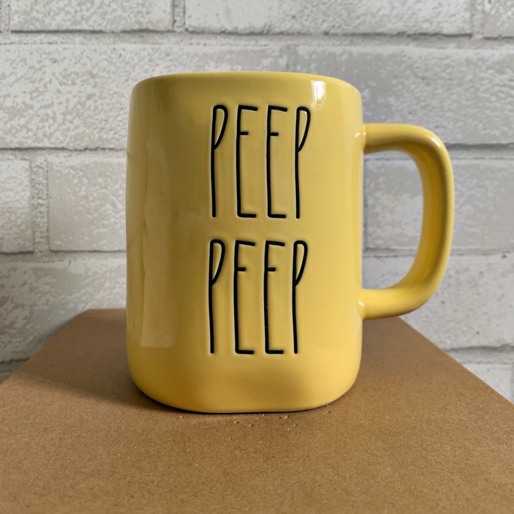 New Rae Dunn Easter Chick Pastel Yellow 'Peep Peep' Mug 12 OZ